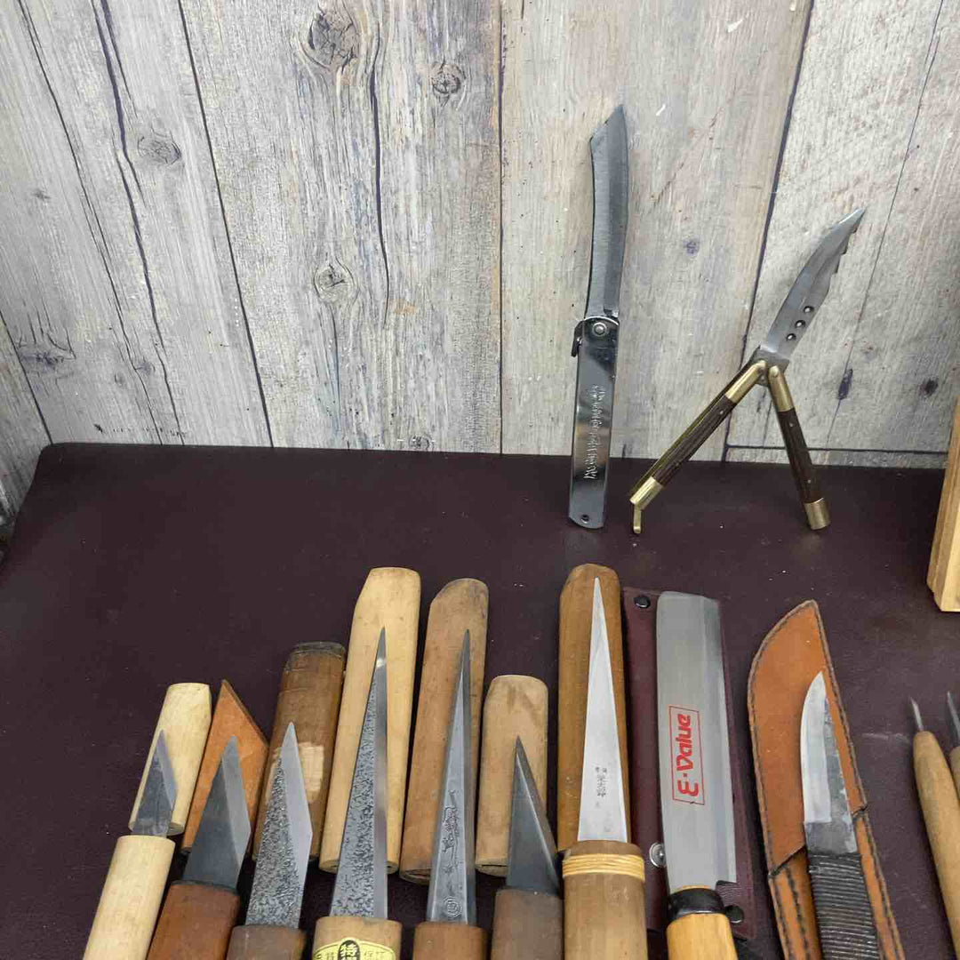 【中古品】 彫刻刀・ナイフ・砥石104点まとめ 和工具・鑿・木工 【東大和店】