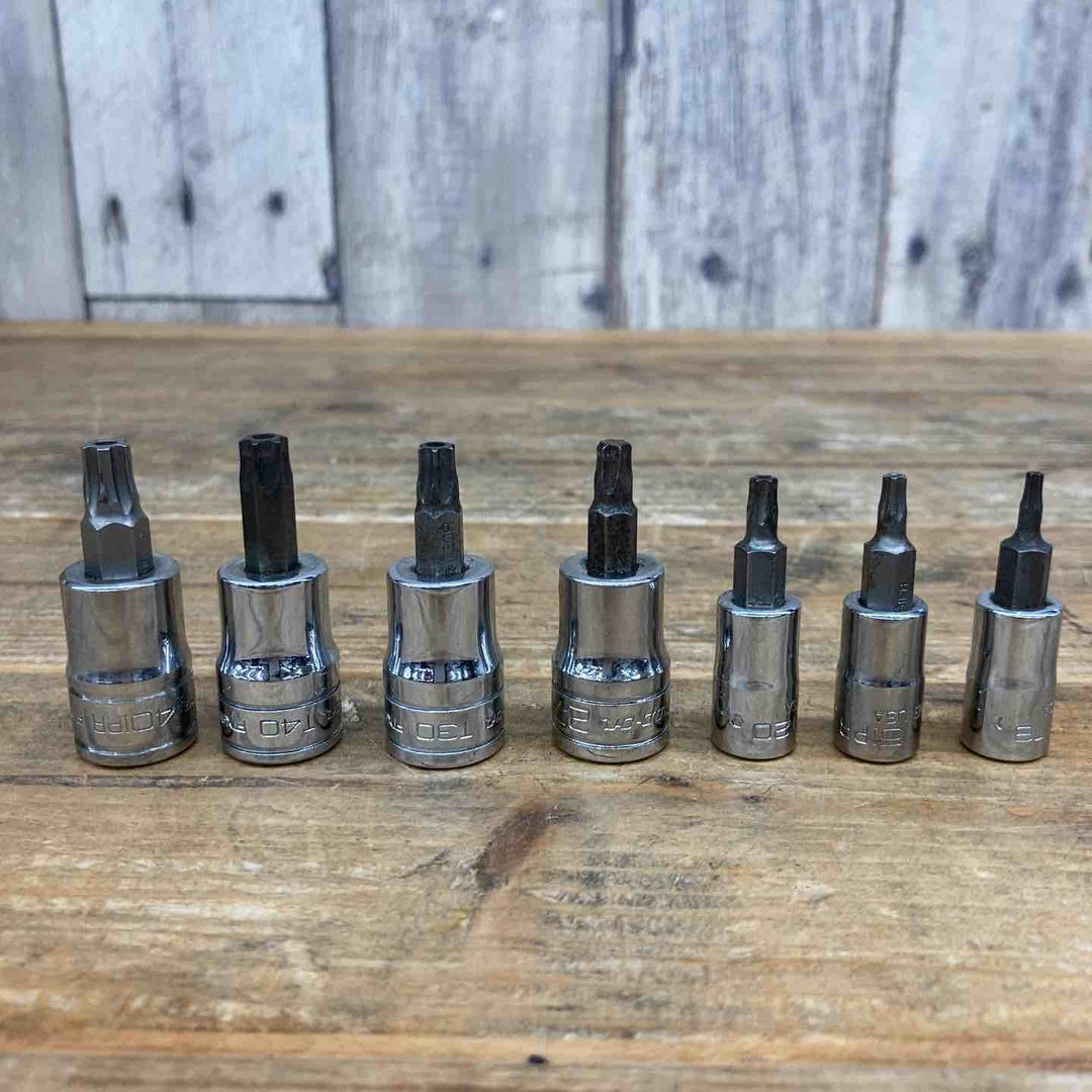 【中古品】 スナップオン(Snap-on) ソケットまとめ トルクス ヘックス TMAM5E・FTX27TPEなど  計11個セット ブランド 六角 3/8 1/4 【東大和店】