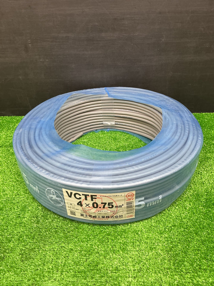 【未使用品】 富士電線 VCTFケーブル 4×0.75mm ビニキャブタイヤ丸形コード【電材館越谷店】