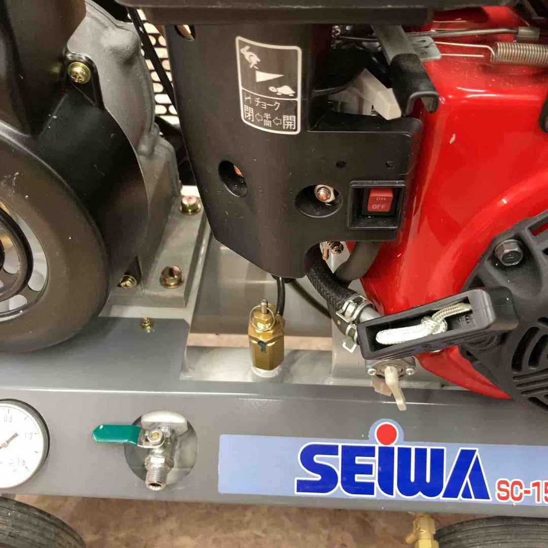 【動作良好/美品/店頭受取り限定】◇精和産業(セイワ/SEIWA) 2馬力 エンジンコンプレッサー SC-15GMS【所沢店】