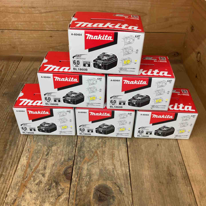【未使用まとめ売り】純正品 マキタ(makita) リチウムイオンバッテリー 18V/6.0Ah BL1860B　6個セット　まとめ売り【所沢店】