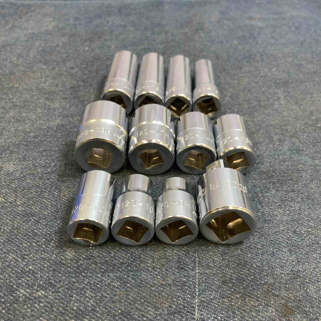 KTC 6角ソケット まとめ売り 差込角 9.5 mm 3/8 inch B20-19H.17.14.13.12.10.8/B25-14H,13,12,10/ソケットアダプタ BA3020【八潮店】