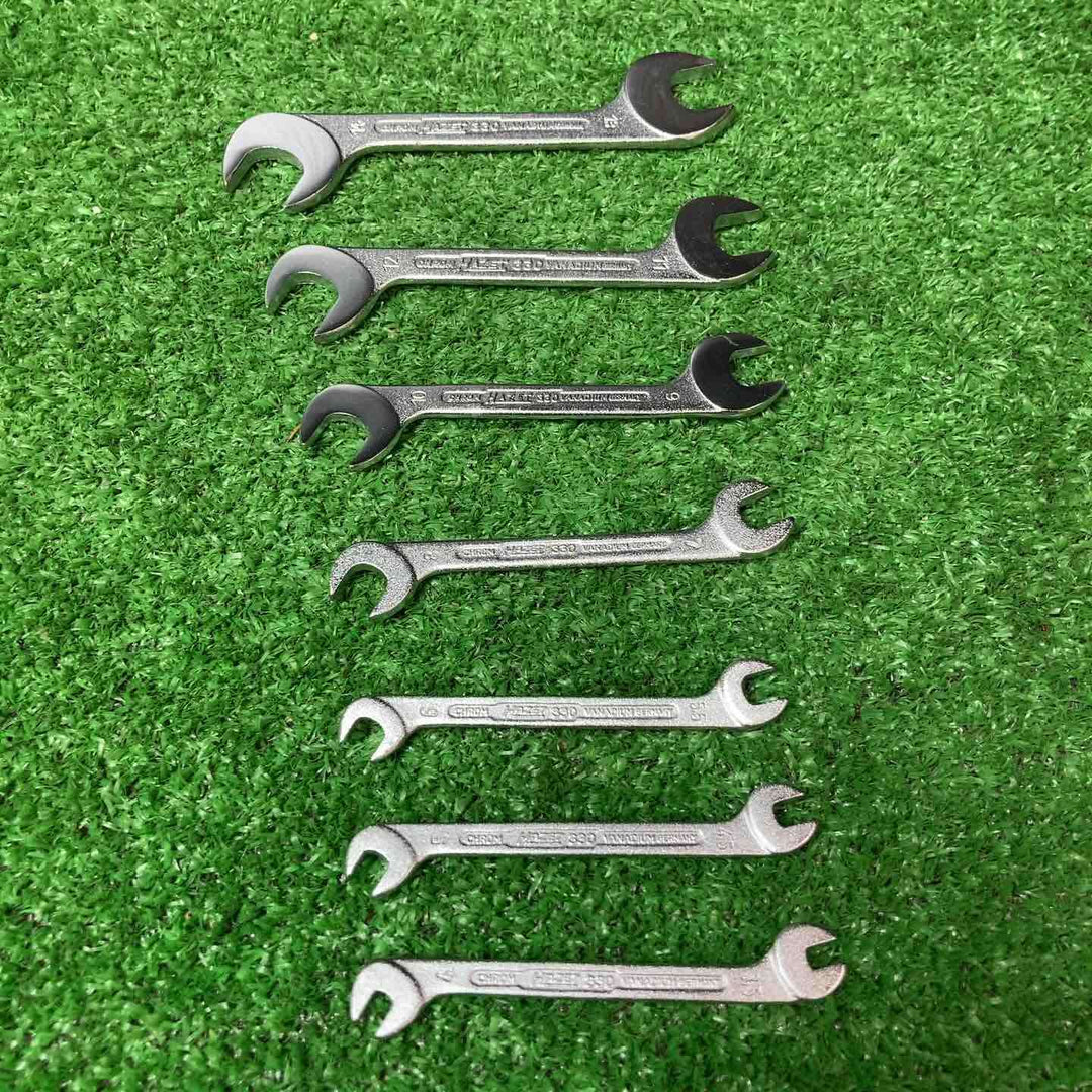 【美品】ハゼット(HAZET) ミニアングルオープンエンドレンチ 7本組 330（4.5mm-14mm）【岩槻店】