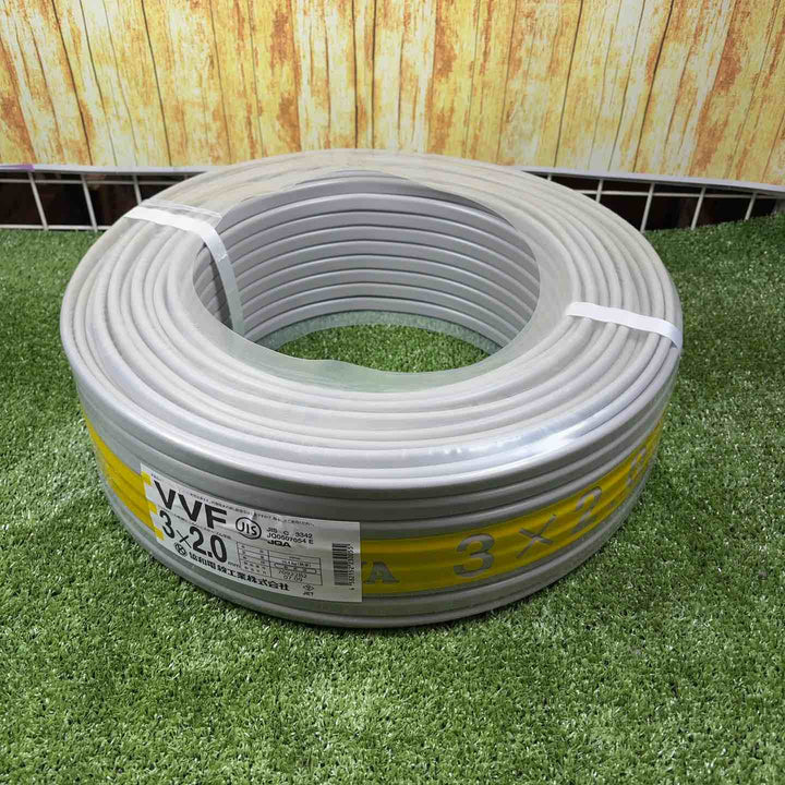 協和電線工業株式会社VVFケーブル 2.0mm×3芯 100m巻 (灰色) (新品未使用 )【川崎店】