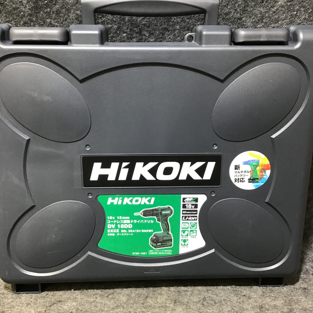 【未使用本体+中古バッテリー】ハイコーキ(HIKOKI) コードレス振動ドライバドリル DV18DD(NN)+BSL36A18B ケース付き【桶川店】