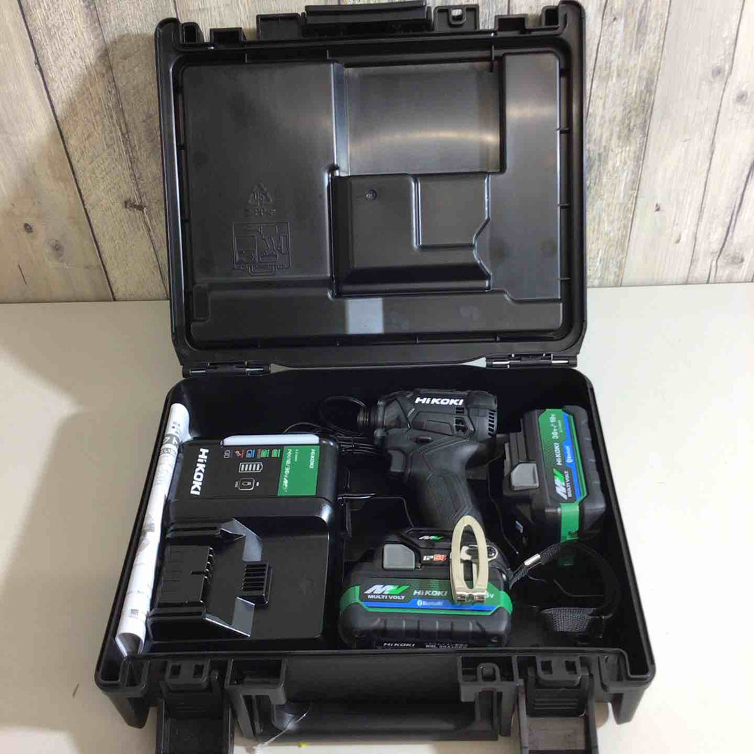 【未使用品】★純正バッテリー2個&充電器付き フルセット★ハイコーキ(HIKOKI ※旧:日立工機) コードレスインパクトドライバー WH36DC(2XPSZ)(B) ストロングブラック 黒【戸田店】
