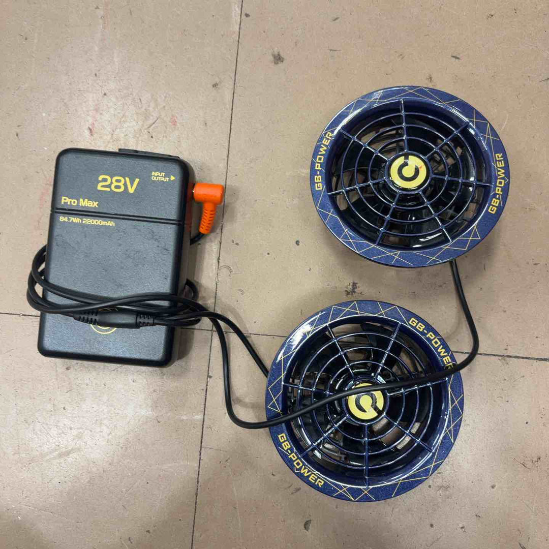 長信ジャパン GB-POWER 28V バッテリーセット GB428PD 大容量 84.7Wh 28V対応 防塵防水IP54 作業着用ファン対応  モバイルバッテリー USB-C搭載 PD45W対応 急速充電 熱中症対策 作業服 釣り キャンプ 2025年 最新【草加店】
