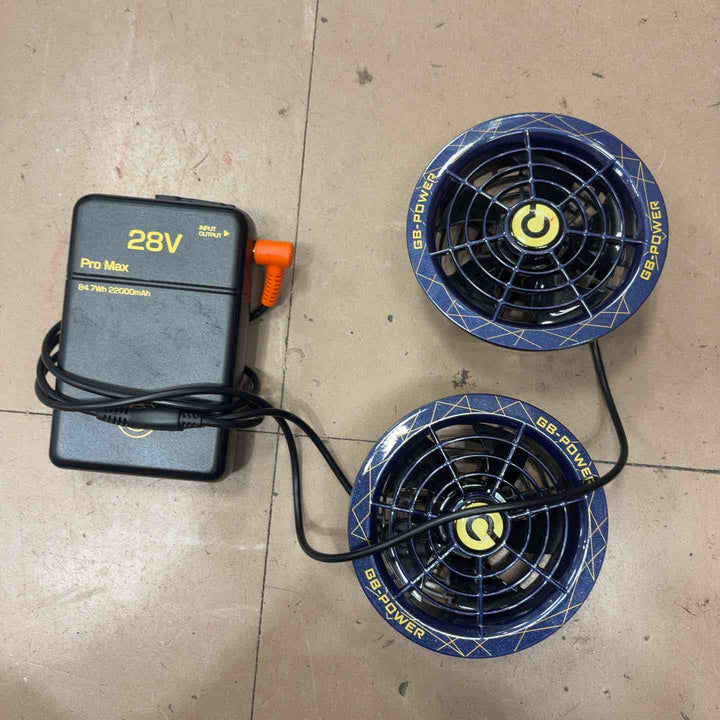 長信ジャパン GB-POWER 28V バッテリーセット GB428PD 大容量 84.7Wh 28V対応 防塵防水IP54 作業着用ファン対応  モバイルバッテリー USB-C搭載 PD45W対応 急速充電 熱中症対策 作業服 釣り キャンプ 2025年 最新【草加店】