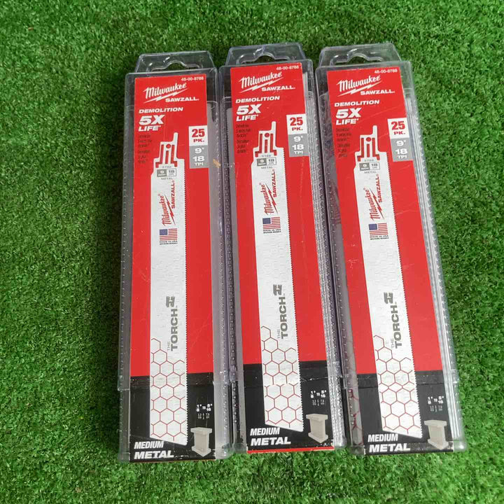 ミルウォーキー(Milwaukee) レシプロソー替刃 9インチ 18TPI 25枚入り/48-00-8788 3箱セット 75枚【草加店】