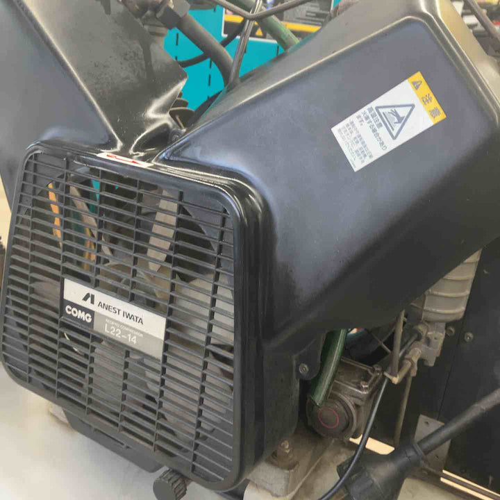 【店頭受取り限定/決算SALE】アネスト岩田 エアーコンプレッサー L22-14  タンク165L 三相200V 3馬力　車輪交換品★動作確認済み★【川越店】