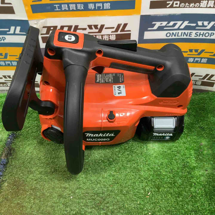 ◇充電式チェンソー ［チェーンタイプ 25AP］ マキタ MUC008GDR フルセット 赤 (バッテリBL4025×2本・充電器DC40RA付) 40Vmax ガイドバー長さ 200mm【草加店】