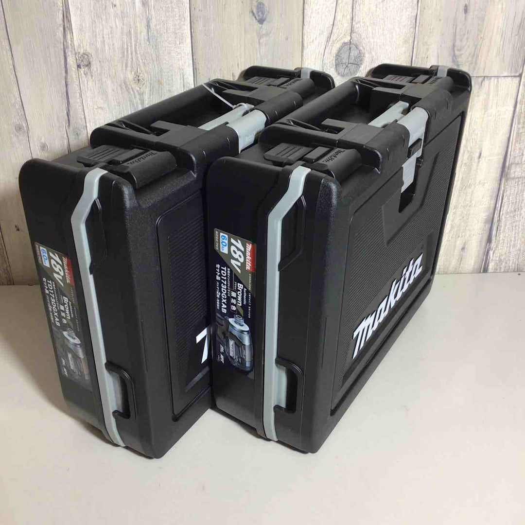 【未使用品】 限定色 マキタ makita コードレス インパクトドライバー TD173DGXAB 2台 フルセット インパクト ブラウン 茶 茶色 純正 純正品  【戸田店】