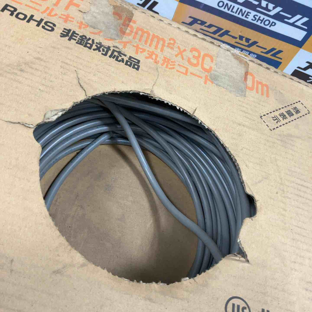 伸興電線 VCTF 1.25mm x 3C ビニルキャブタイヤ丸形コード 100m【草加店】