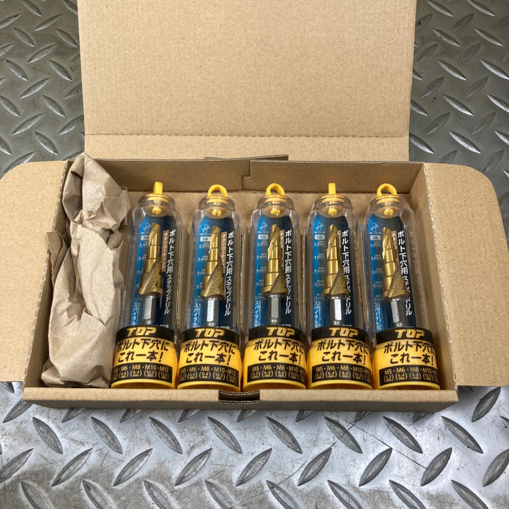 トップ工業 電動ドリル用 インパクト対応 ボルト下穴用ステップドリル ESD-512B　5本セット【川崎店】