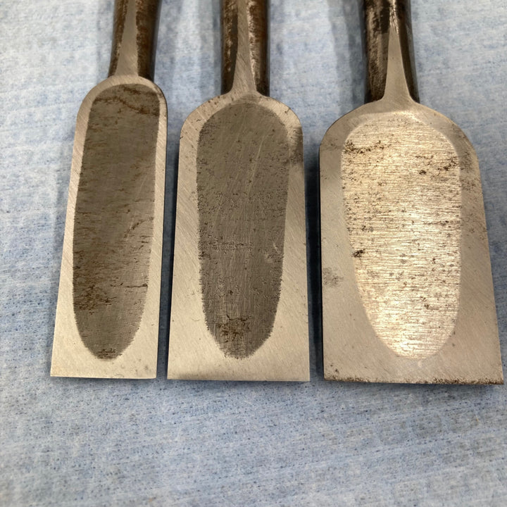 【中古美品】　「左久作」銘 鑿10本組 2代目 池上喬庸氏作 大工 和工具 Japanese Chisel【柏店】