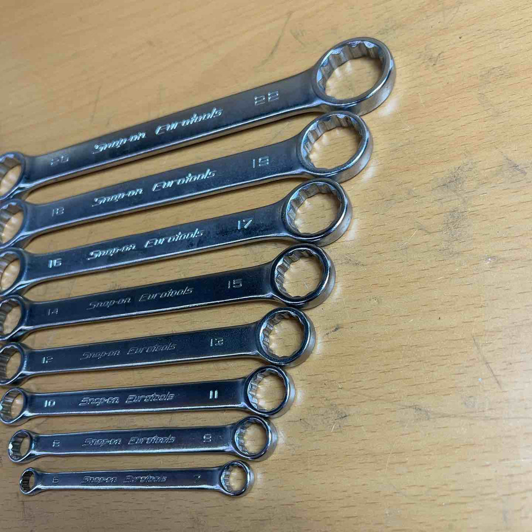 スナップオン Snap-on Eurotools ストレートメガネレンチ 8本セット 22-6mm EBM2022/EBM1819/EBM1617/EBM1415/EBM1213/EBM1011/EBM89/EBM67　【越谷店】