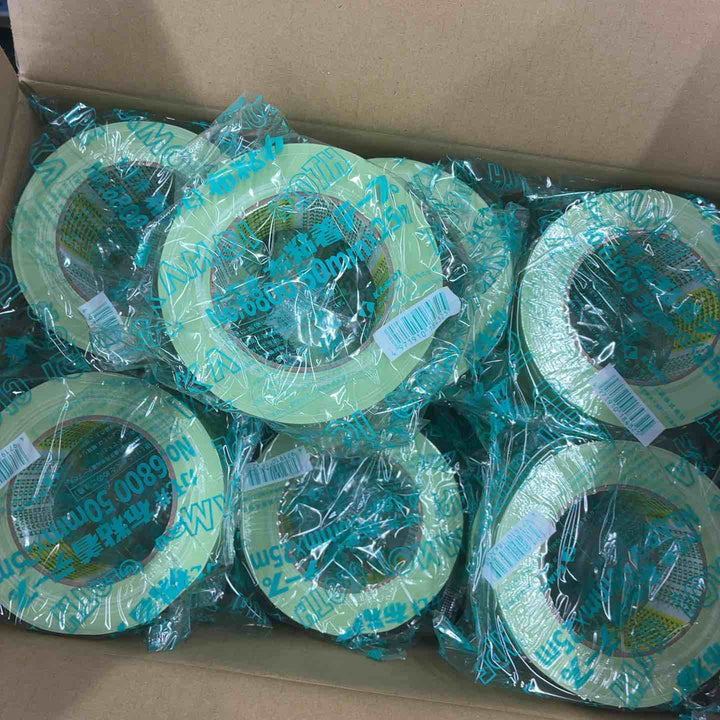 【2箱セット(計60巻)】KAMOI 養生用布粘着テープ No.6800 ミドリ 50mm×25m 30巻入 【藤沢店】