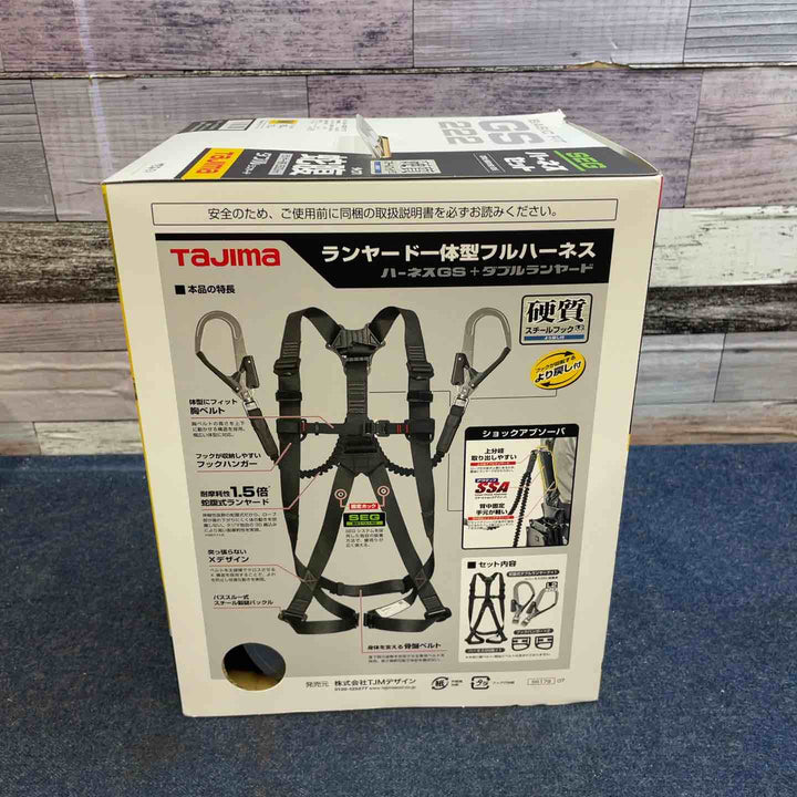 □タジマ(Tajima) ハーネスGS＋蛇腹ダブルランヤードL2セット 黒 Mサイズ A1GSMJR-WL2BK【八潮店】