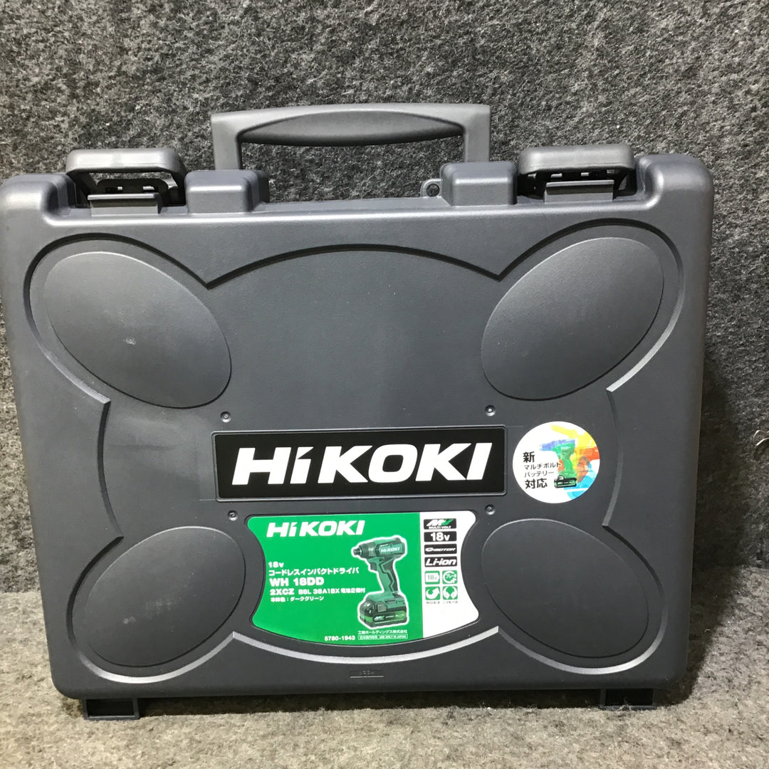 【未使用本体+中古バッテリー】ハイコーキ(HiKOKI) コードレスインパクトドライバ  WH18DD(NN)+BSL36A18B ケース付き【桶川店】