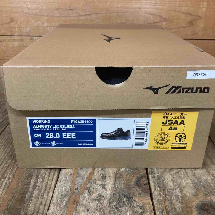 特価！【未使用品】◇[ミズノ] ワークシューズ オールマイティLSⅡ 52L BOA F1GA2511 28.0 cm ホログラムブラック×シルバー×ブルー【所沢店】