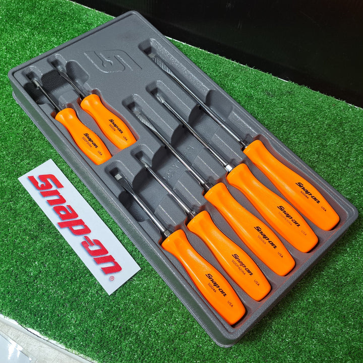 【美品】◇スナップオン(Snap-on) スクリュードライバーセット SDDX70AO 7ピース オレンジ 旧グリップ【岩槻店】