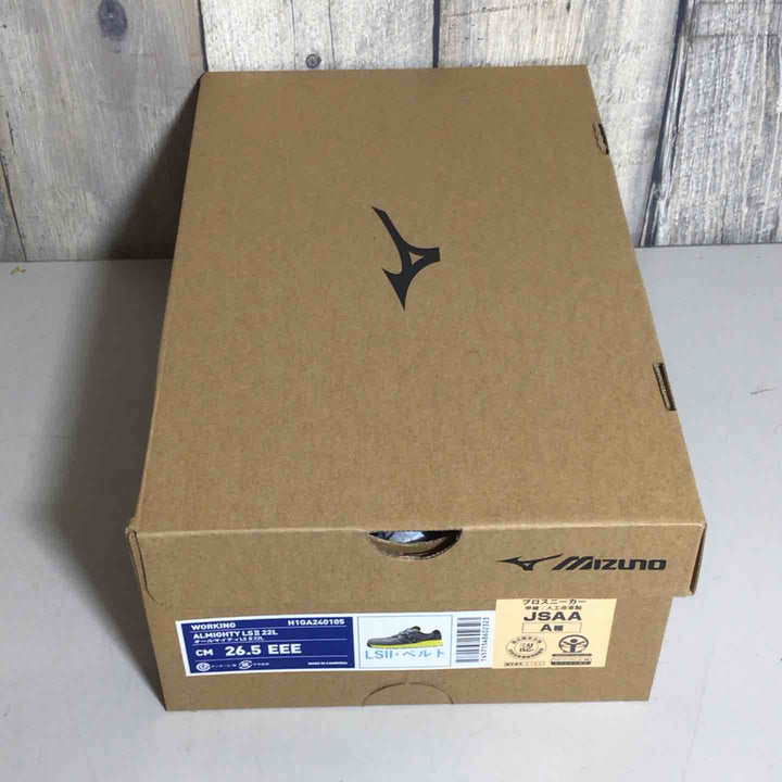 【未使用品】 ミズノ オールマイティ LSⅡ22L 26.5cm 安全靴 EEE イエロー グレー 【戸田店】