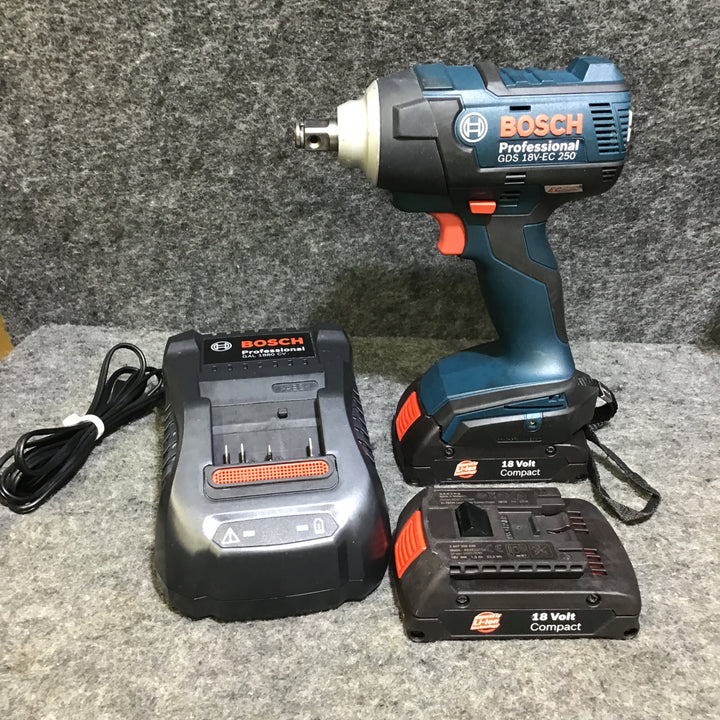 【中古】BOSCH コードレスインパクトレンチ GDS18V-EC250 18V 1.3Ahバッテリー2個、充電器付き！【桶川店】