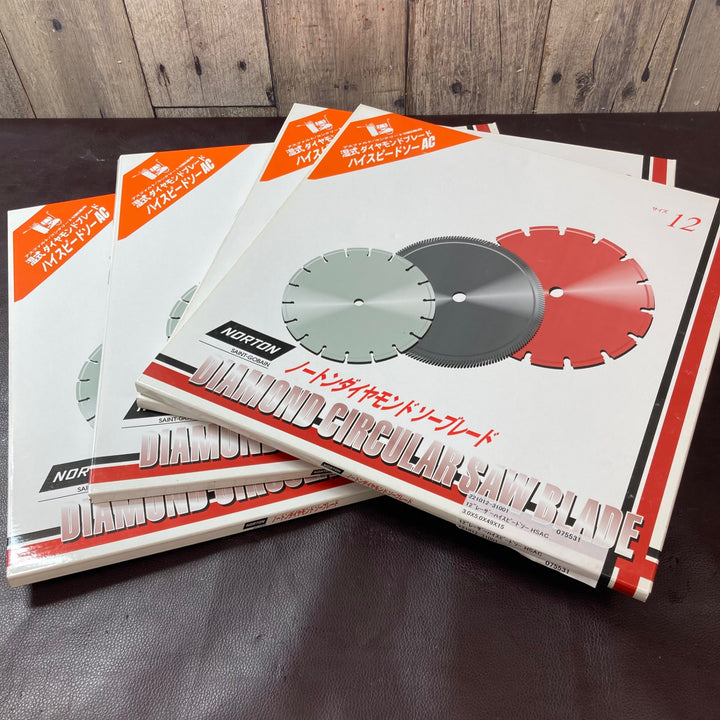 【未使用(店頭展示品)】ノートン(NORTON) ダイヤモンドソーブレード サイズ12 湿式 4枚セット【東大和店】