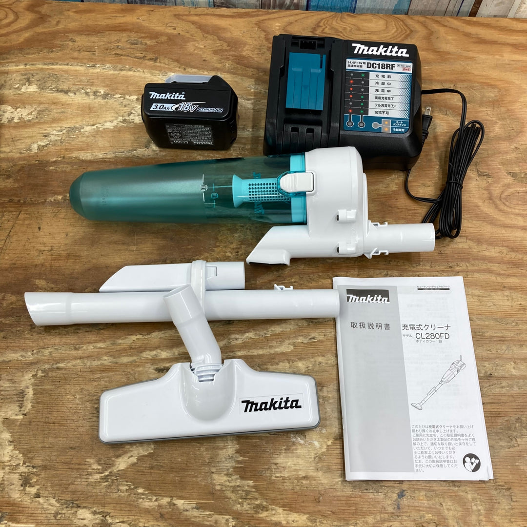 ▼マキタ/makita 18V充電式クリーナ CL280FDFCW 店頭展示品 サイクロンアタッチメント付き【柏店】