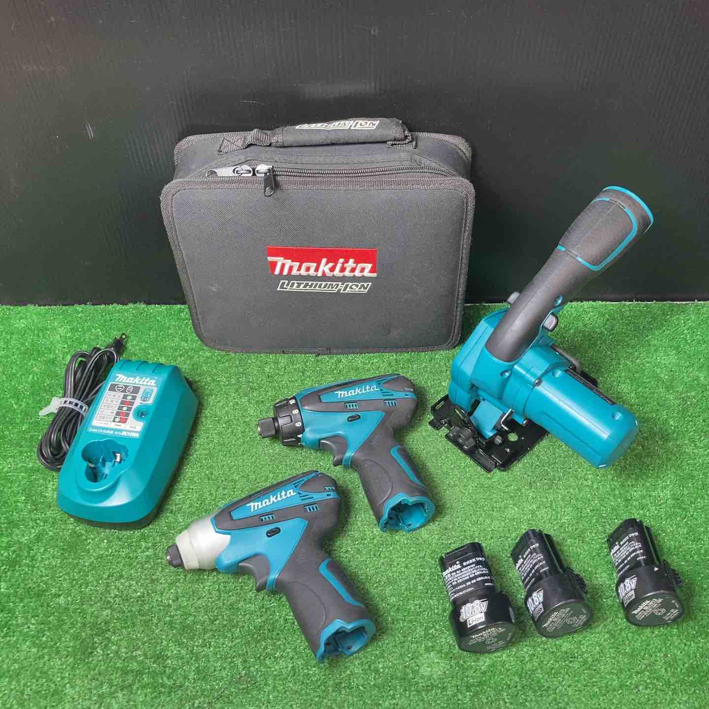 中古品】◇充電式マルノコ＋インパクト＋ドライバードリル (10.8V1.3Ah