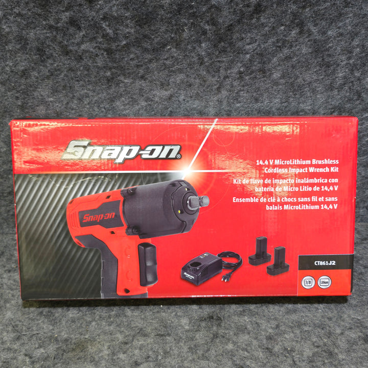 「【未使用品】スナップオン(Snap-on) 充電式インパクトレンチ CT861J2 3/8sq 充電器＋バッテリ2個 元箱あり 赤【桶川店】