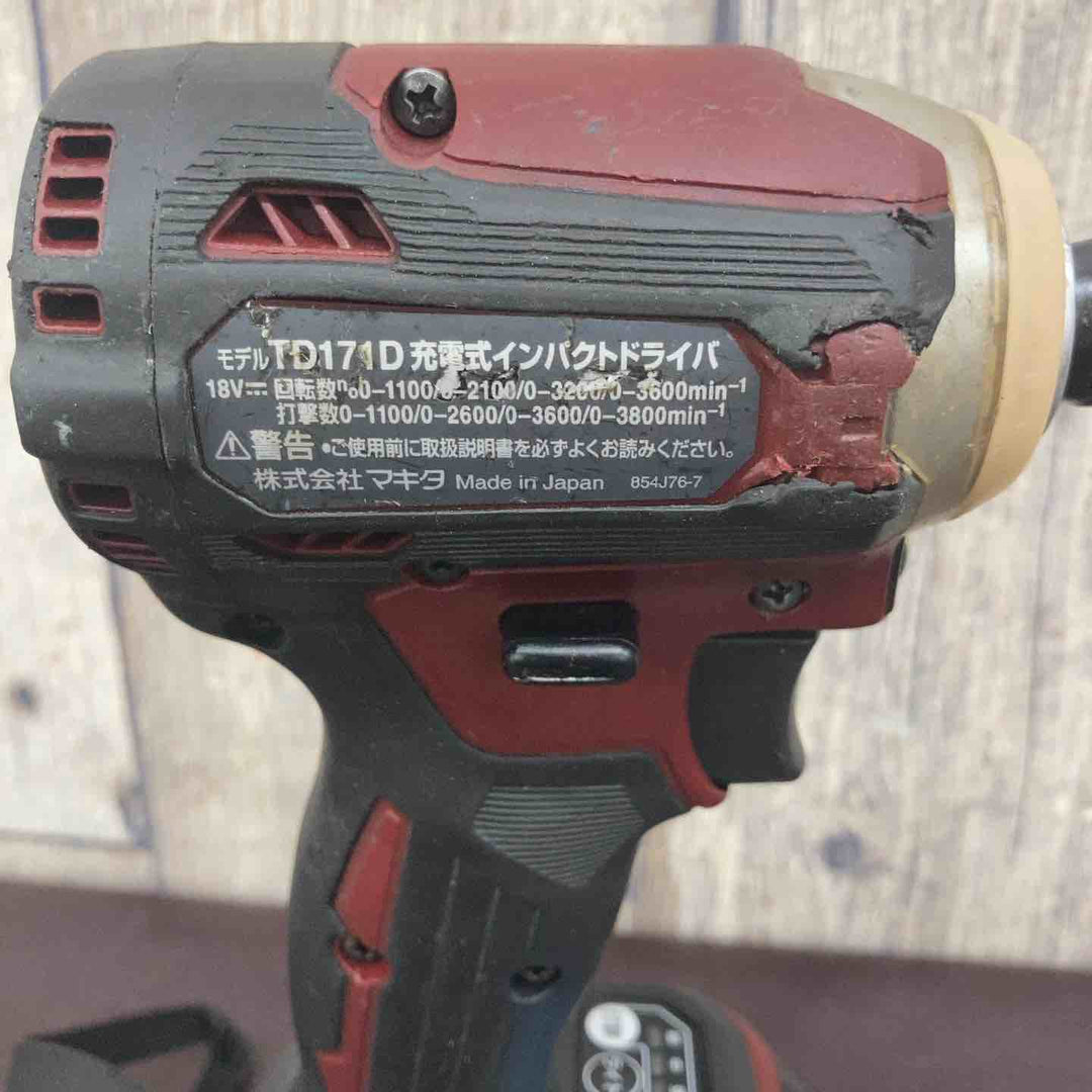 【中古品】 マキタ(makita) コードレスインパクトドライバー TD171DZAR バッテリー1個付属 【東大和店】
