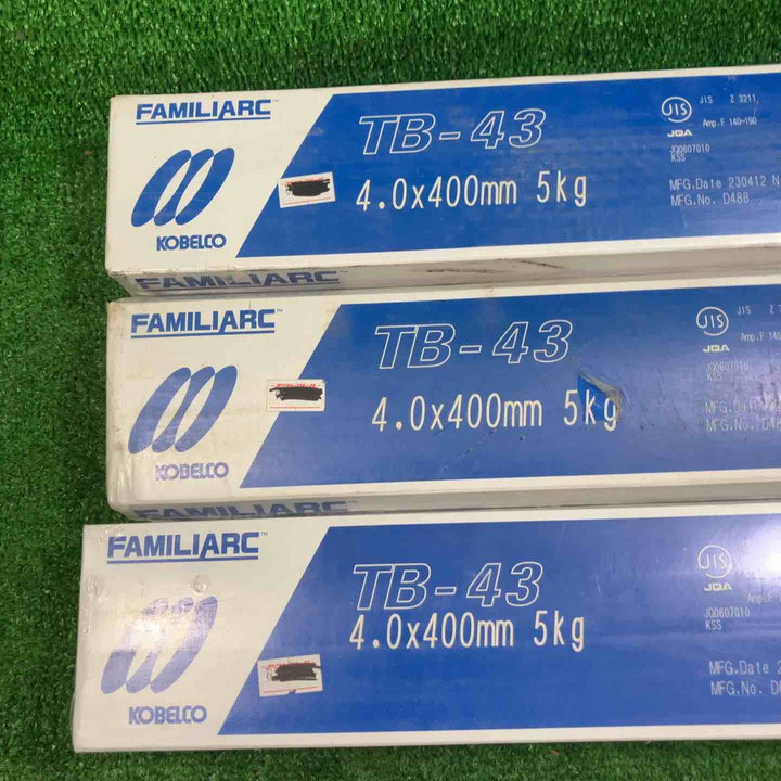 【未使用品】▼コベルコ 溶接棒 4.0×400mm TB-43 5Kg X 3箱【川崎店】