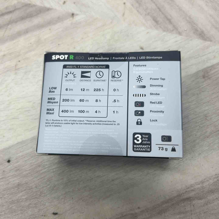 Black Diamond スポット400-R グラファイト 400ルーメン アウトドア ヘッドライト コンパクト 充電式モデル 【越谷店】