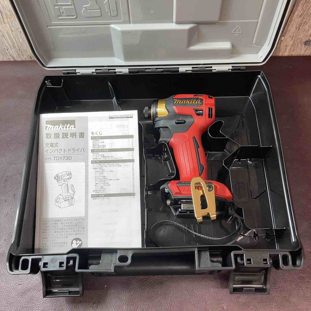 【未使用(店頭展示品)】マキタ(makita) コードレスインパクトドライバー  TD173DZK 限定カラー グレージュ レッド ブルー 3点セット【東大和店】