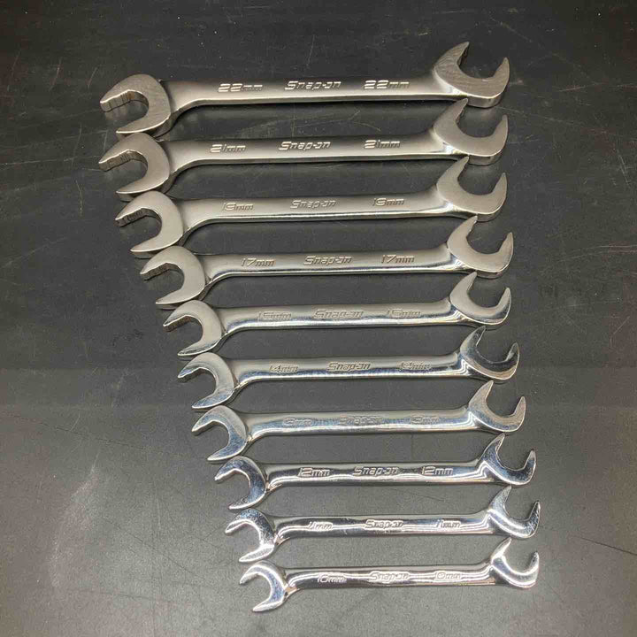 スナップオン(Snap-on) アングルヘッドスパナ SVSM10A-22A 合計10本セット 10ｍｍ-22ｍｍ【川越店】
