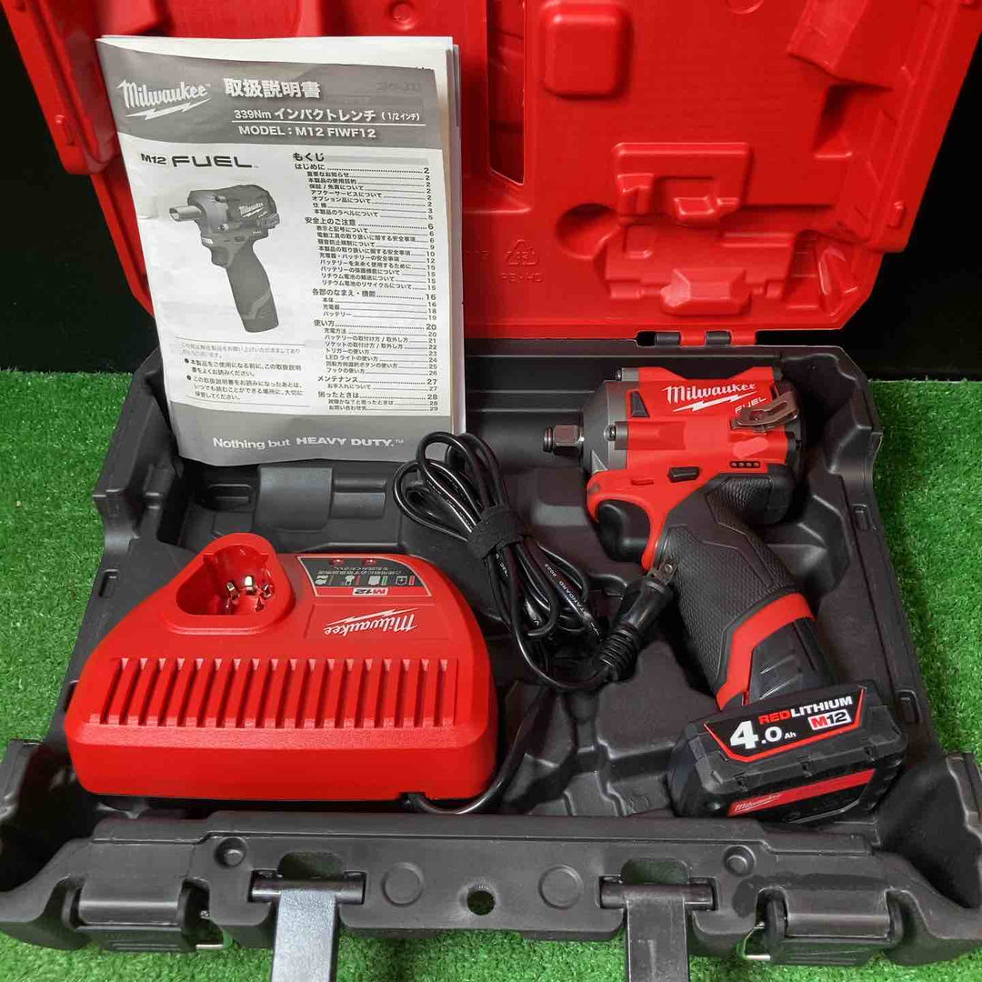 【美品】◇ミルウォーキーツール(Milwaukee) コードレスインパクトレンチ M12 FIWF12-0C JP ◎バッテリー1個付き！(12V・4.0Ah)【岩槻店】