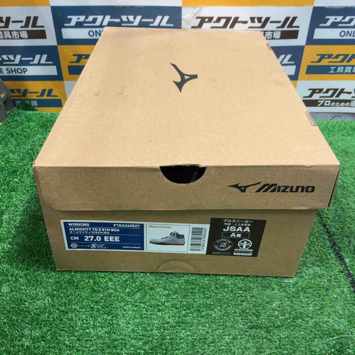 [ミズノ] ワークシューズ オールマイティTDII 81H BOA F1GA2605 27.0 cm ブルー×ホワイト×コーラル 配送者 耐久性 BOA ハイカット【草加店】
