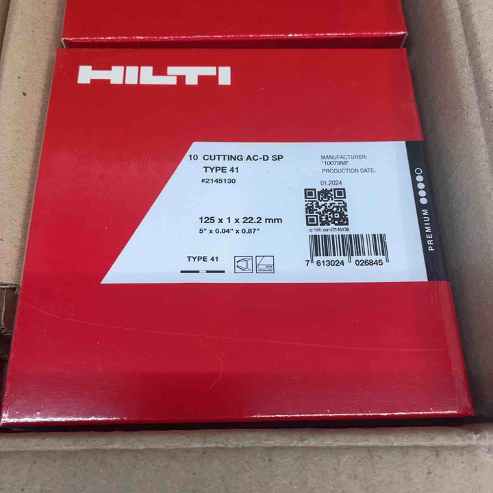 ヒルティ HILTI 切断砥石 #2145130 AC-D 125×1×22.2SP 1箱10枚-16箱セット【藤沢店】
