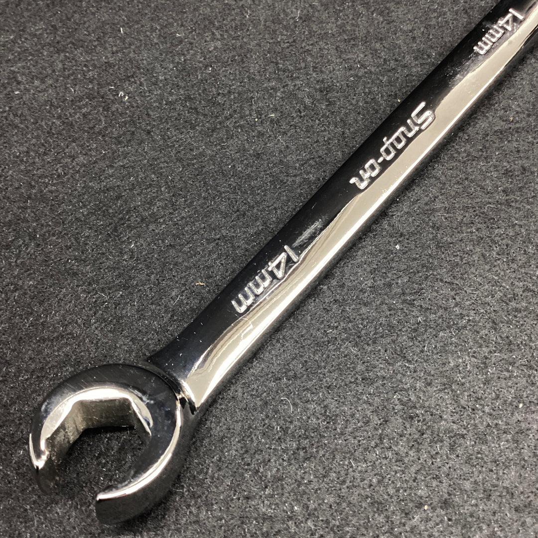 スナップオン(Snap-on) オープンエンドフレアナットレンチ 14mm 14mm RXSM14B フレア側のみ15°オフセット付  【越谷店】