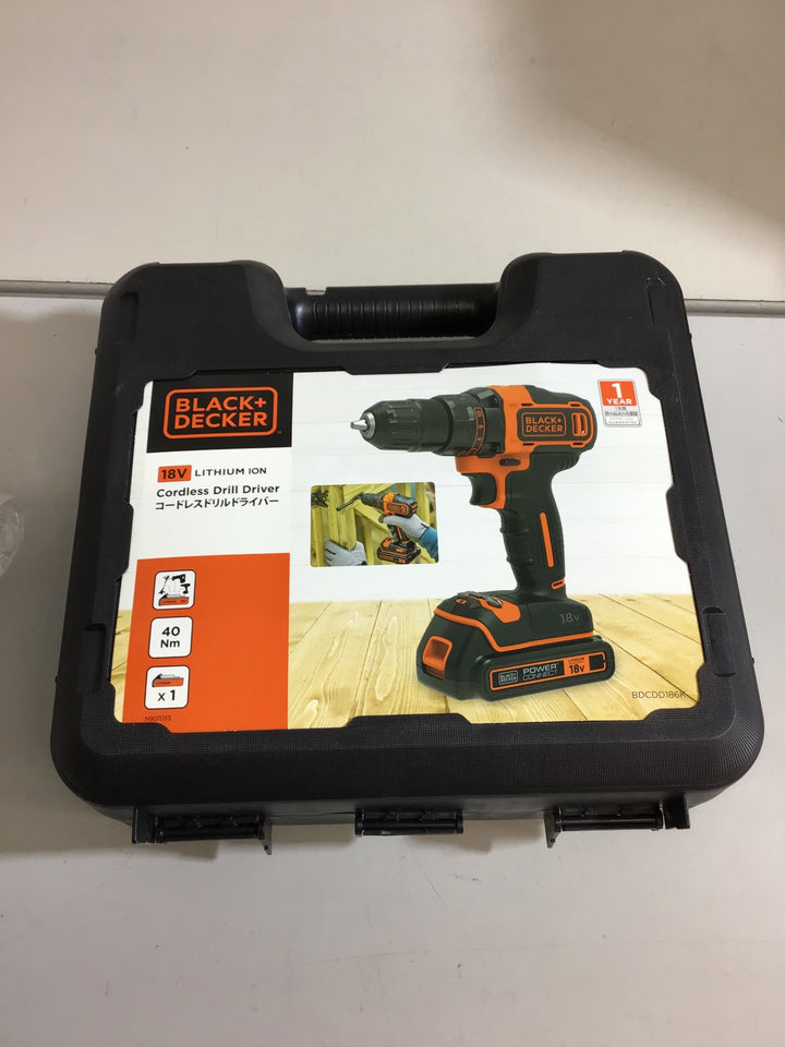 ブラックアンドデッカー(BLACK+DECKER) 18Vリチウム コードレス・ドリルドライバー BDCDD186K【戸田店】