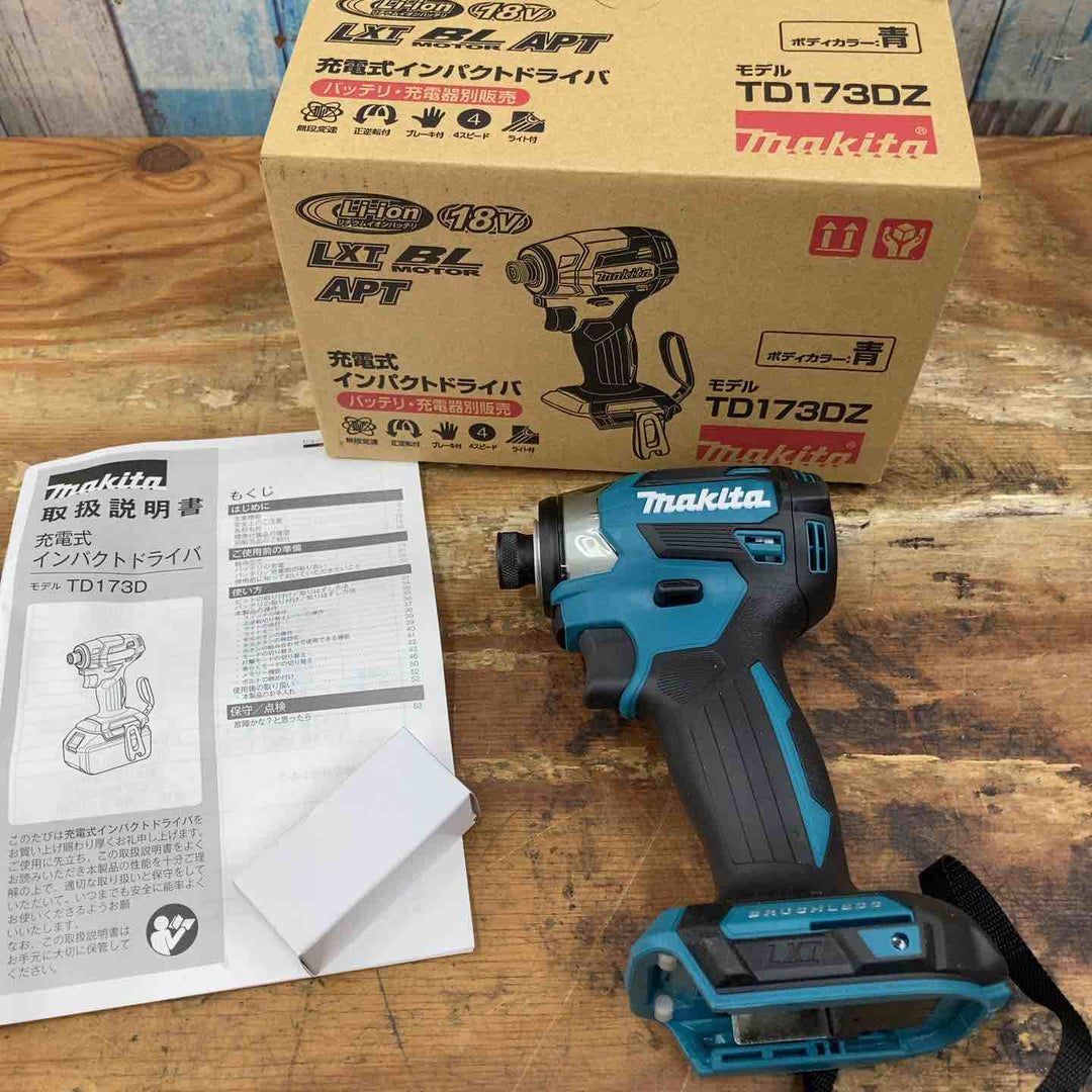 【未使用品】★マキタ(makita) コードレスインパクトドライバー TD173DZ 18V 本体のみ 青【柏店】