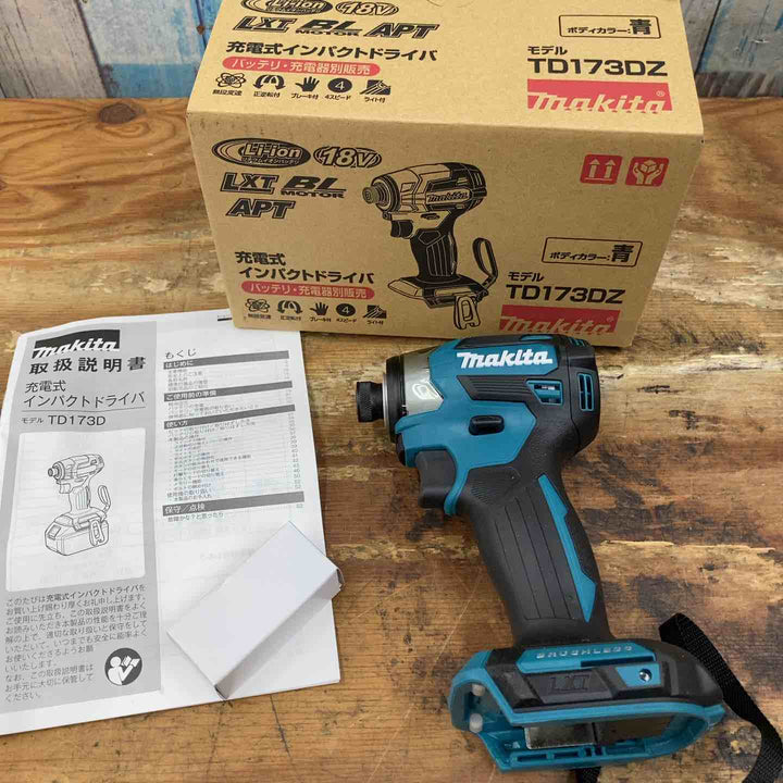 【未使用品】★マキタ(makita) コードレスインパクトドライバー TD173DZ 18V 本体のみ 青【柏店】