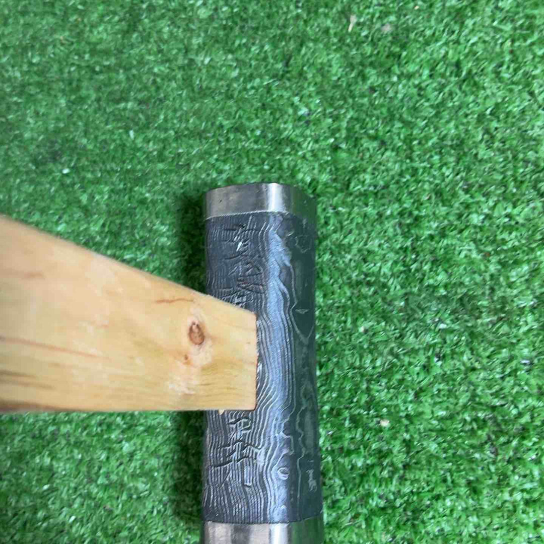 【未使用品】 道心斎正行 木目 黒 玄翁 (四角) 正行作柄付 柄込み役520g 【藤沢店】