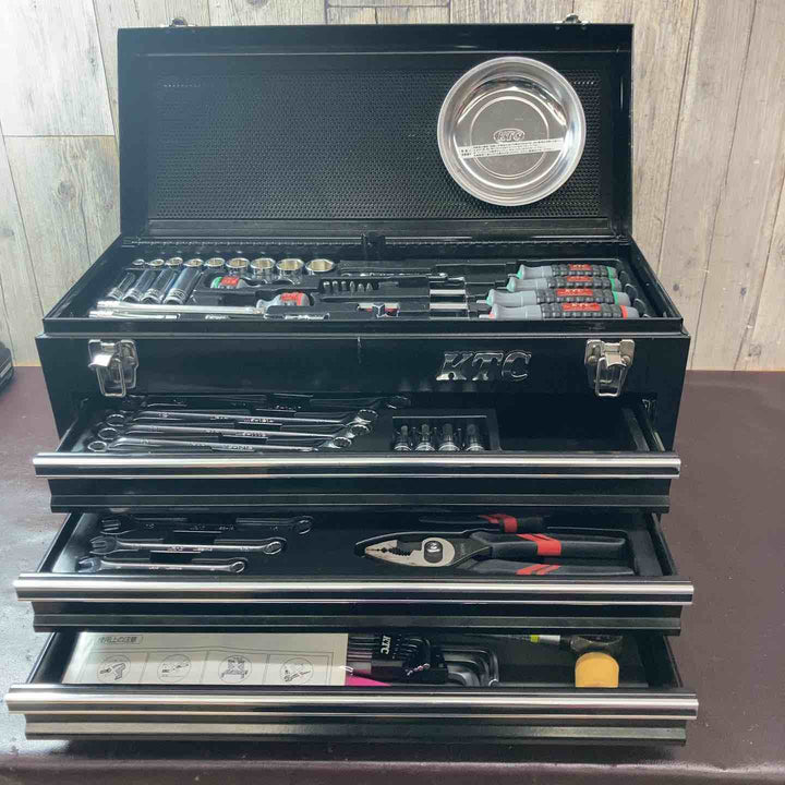【中古品】◇KTC(ケーテーシー) チェスト (3段3引出し) ソリッドブラック SKX0213BK セット品【東大和店】