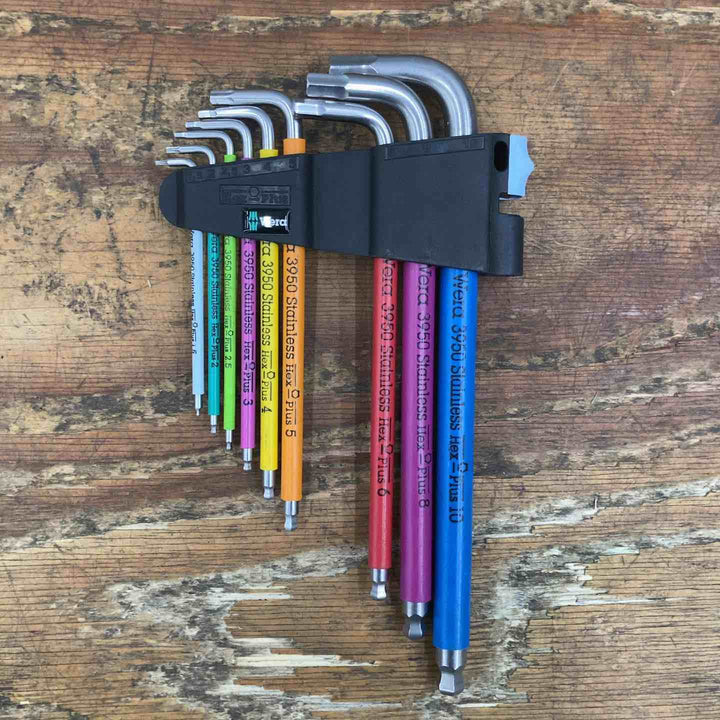 ◇Wera 3950/9 ステンレス製 ヘックスプラス 六角レンチ 9本セット マルチカラー【柏店】