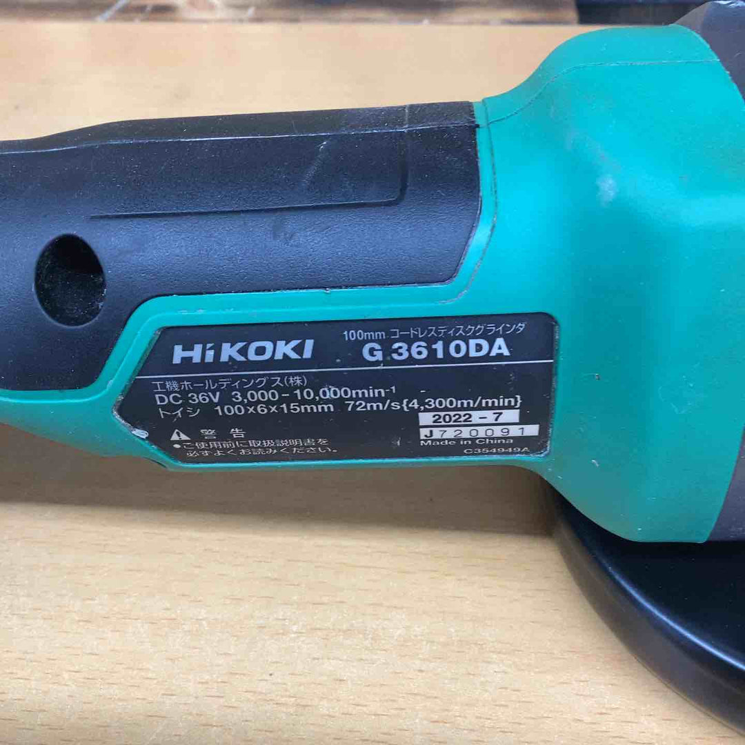 ★ハイコーキ(HIKOKI ※旧:日立工機) 100mmコードレスディスクグラインダ G3610DA(XP)【越谷店】