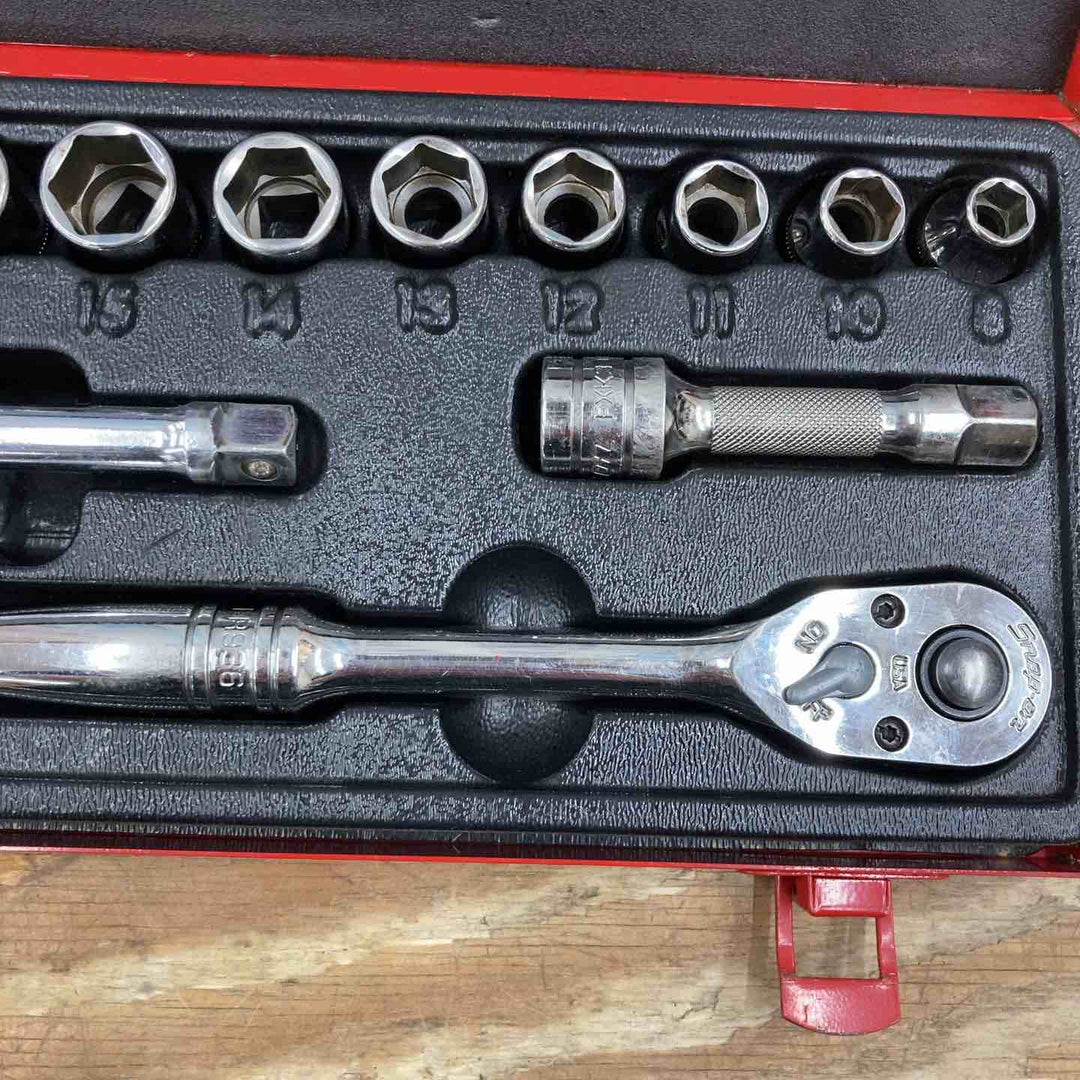 ▼Snap-on 3/8ラチェットソケットセット ユニバーサルソケット1つ欠品【柏店】