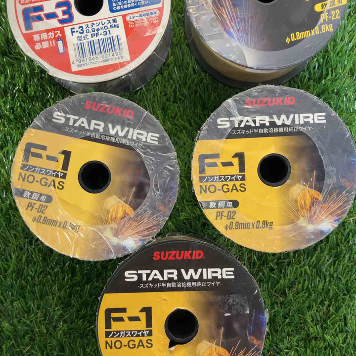 ◇スズキッド SUZUKID 半自動 溶接器 ワイヤ セット F-3 1個 / PF-31 1個 / PF-02 3個【戸田店】