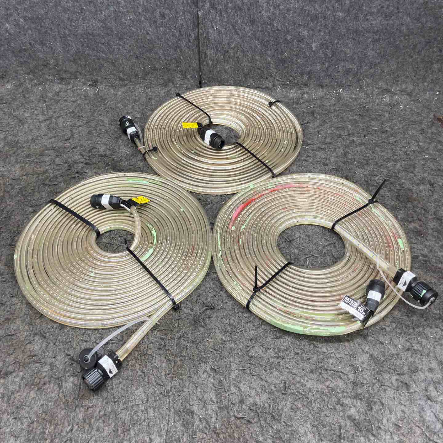 中古品】 ハタヤ/HATAYA テープライト 10m 3本セット ＊両面発光タイプ
